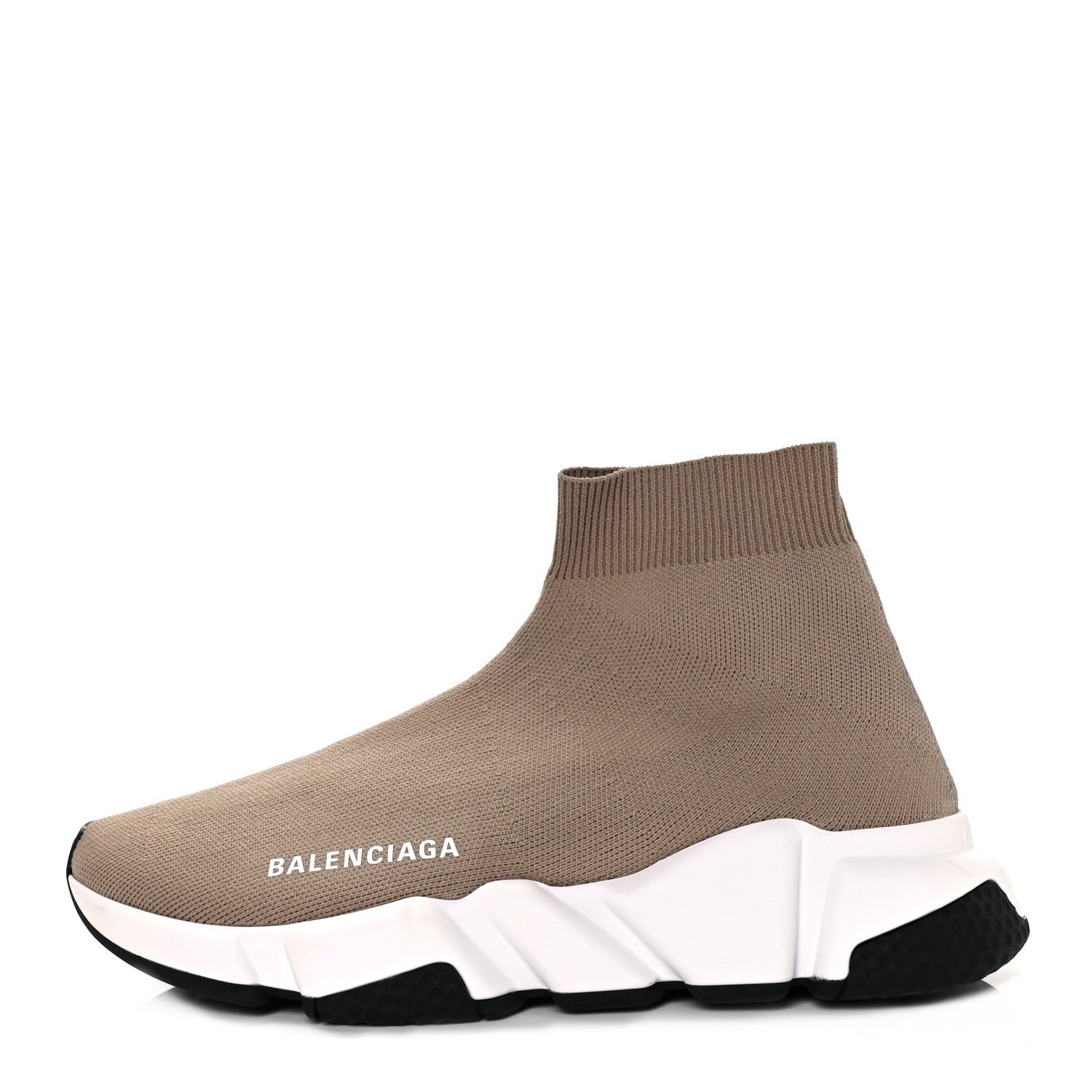 Balenciaga Neoprene Knit Bi-Color Sole Womens Speed Sneakers 37 Beige White Black 1 of 8