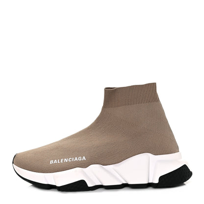 Balenciaga Neoprene Knit Bi-Color Sole Womens Speed Sneakers 37 Beige White Black 1 of 8