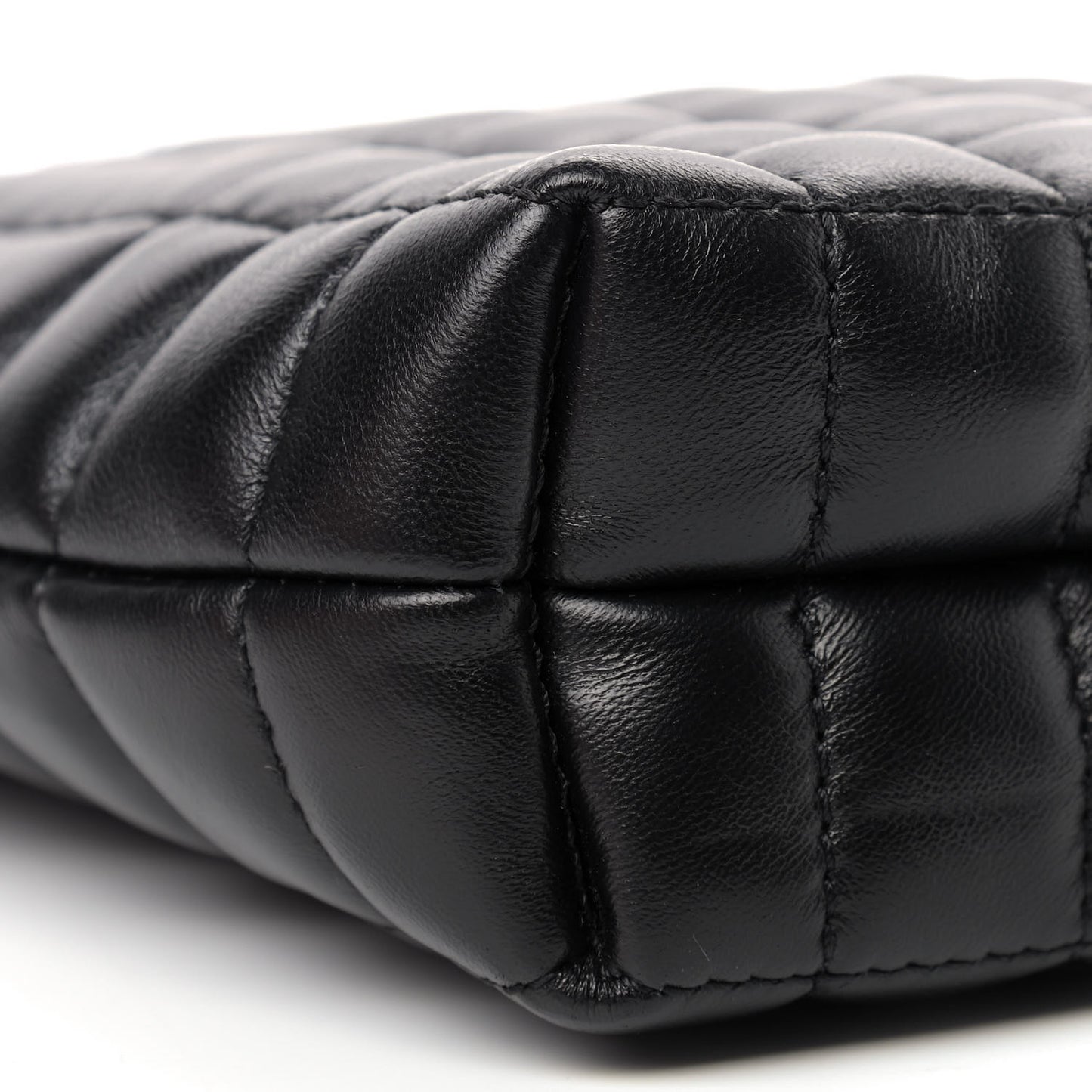 Lambskin Quilted Micro Lola Bucket Bag Black