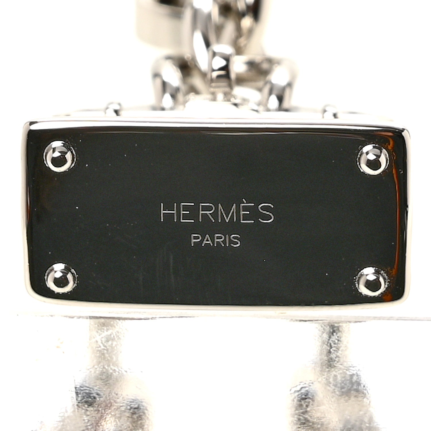 Hermes Palladium Barenia Bijou De Sac Bag Charm Fauve Rouge De Coeur 4 of 5