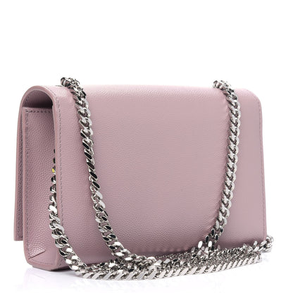 Saint Laurent Grain De Poudre Small Classic Monogram Kate Satchel Old Rose 2 of 4