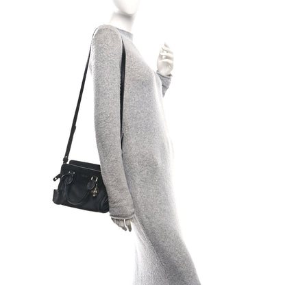 Alexander McQueen Pebbled Calfskin Mini Skull Padlock Zip Around Tote Black 2 of 12