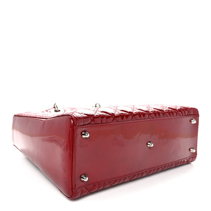Christian Dior Patent Cannage Large Lady Dior Red 4 of 12