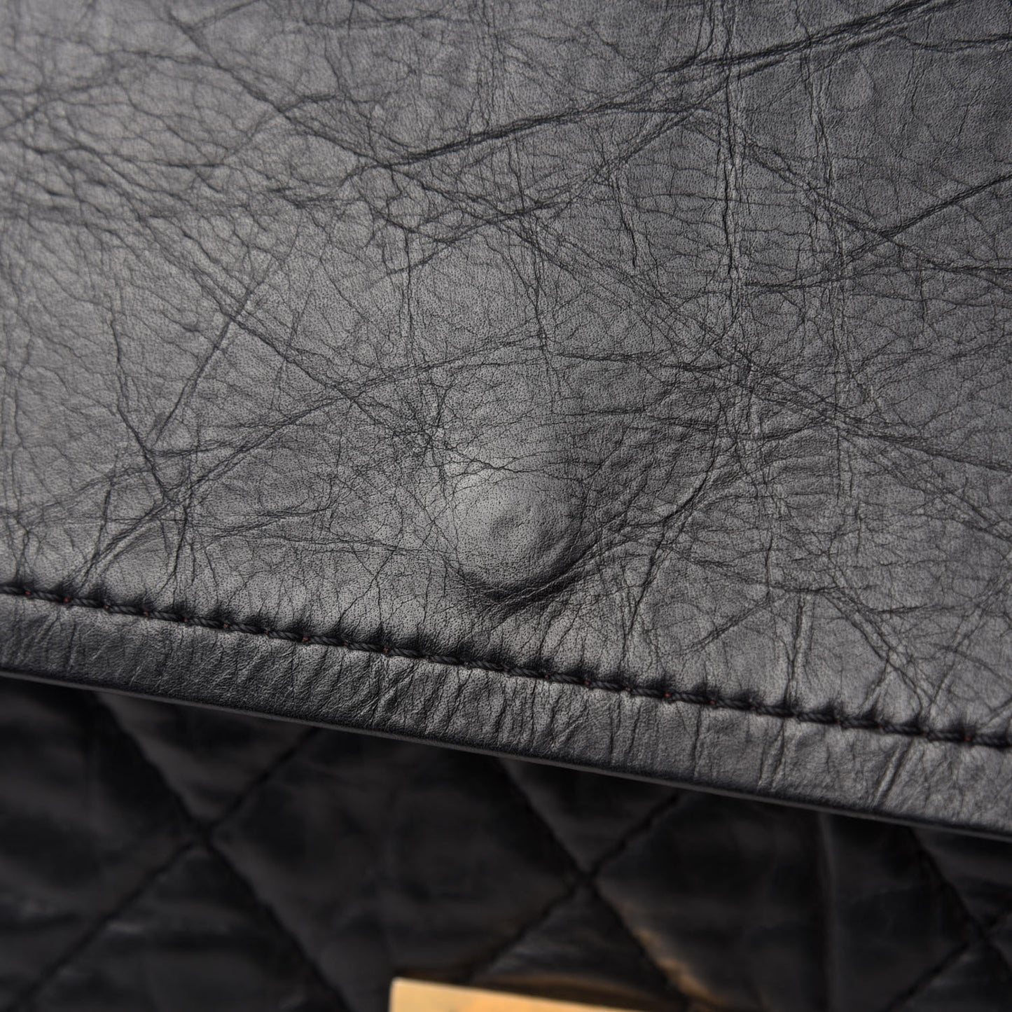 Aged Calfskin Quilted 50th Anniversary 2.55 Reissue 227 Flap Black