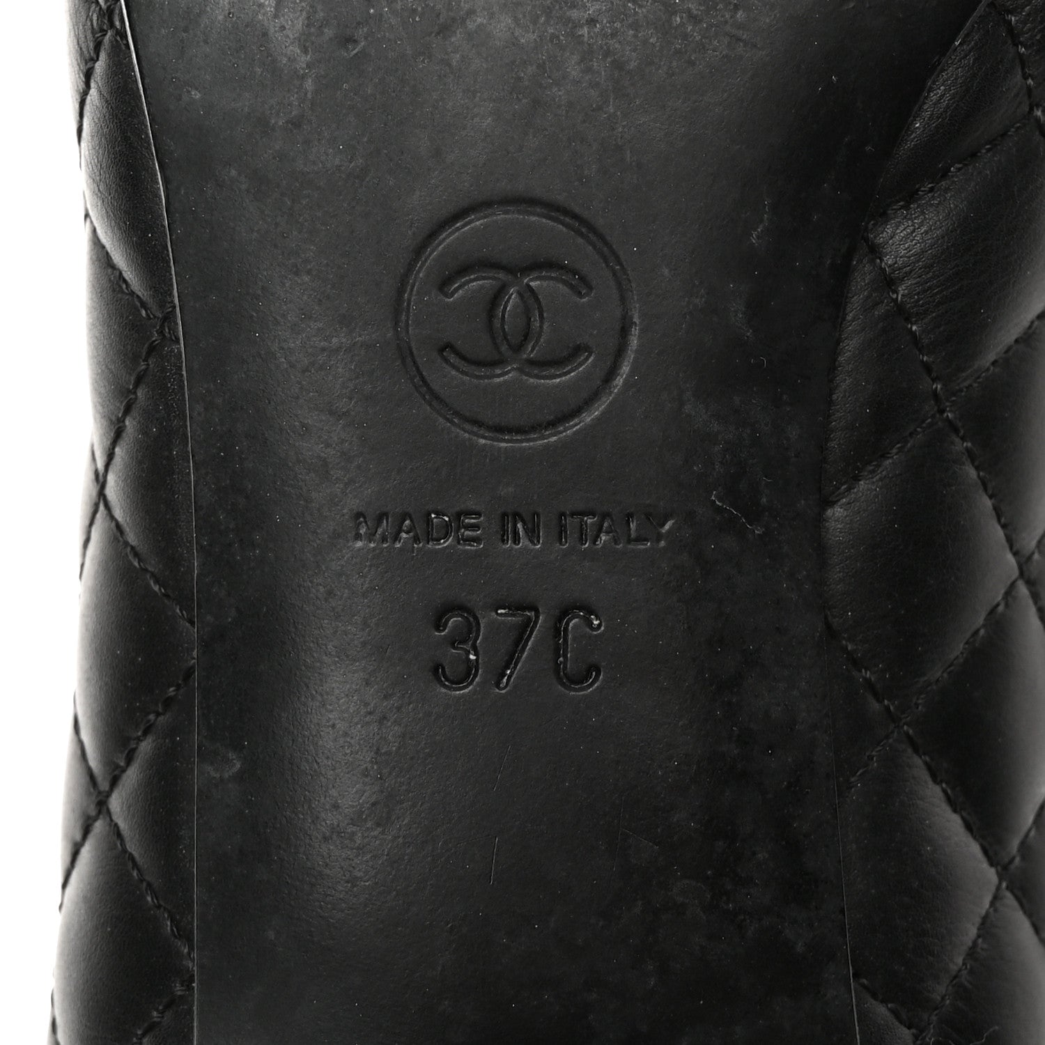 Chanel Lambskin Grosgrain Quilted CC Cap Toe Low Heel Pumps 37 Black 6 of 13