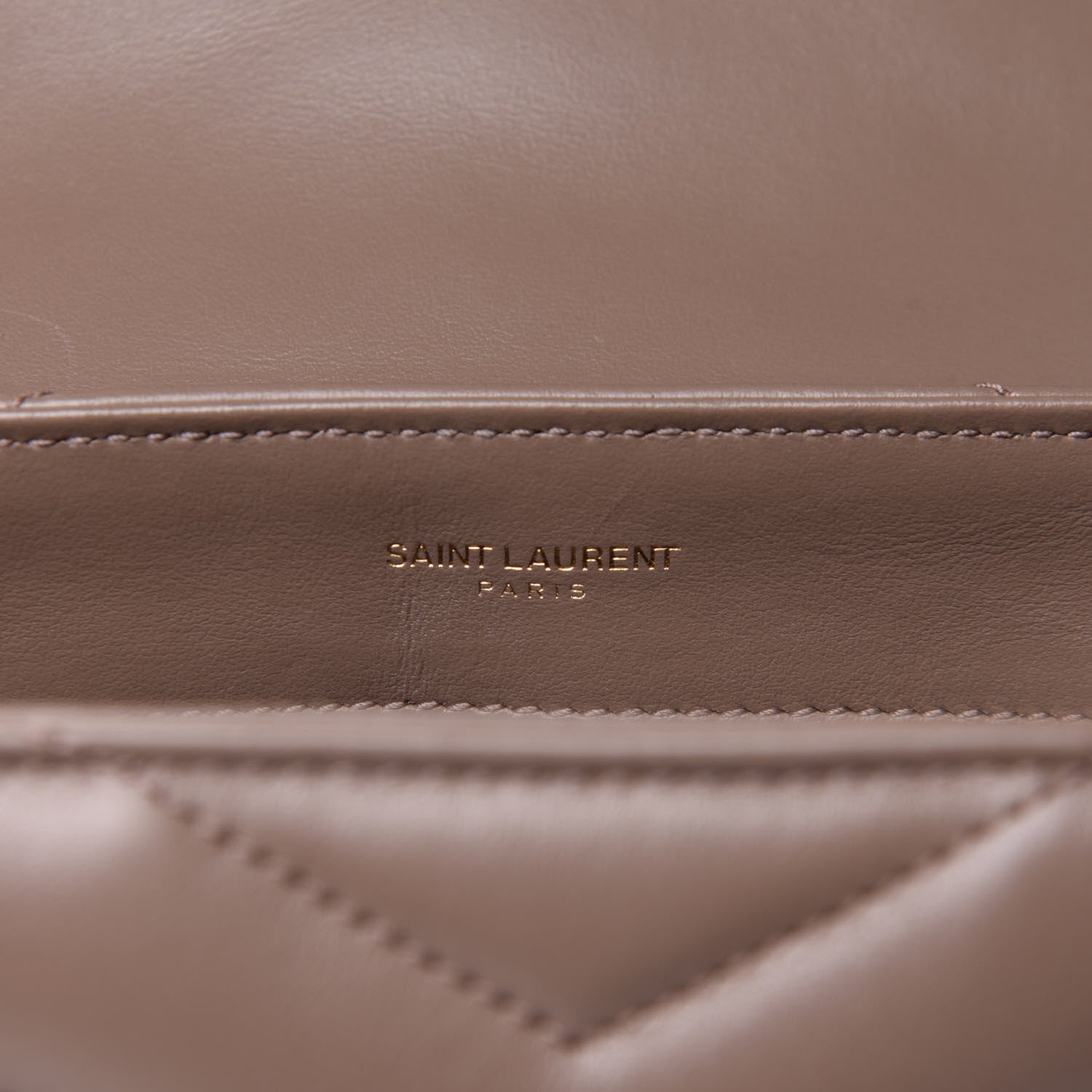 Saint Laurent Calfskin Y Quilted Monogram Toy Loulou Crossbody Bag Taupe 6 of 10