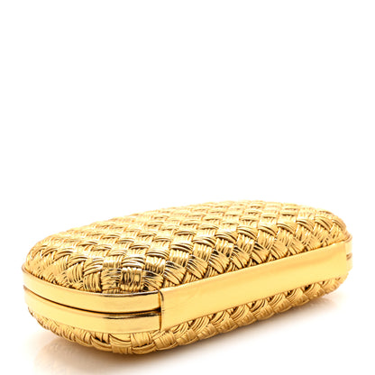 Bottega Veneta Metallic Intreccio Millefili Minaudiere Knot Clutch Gold 4 of 9