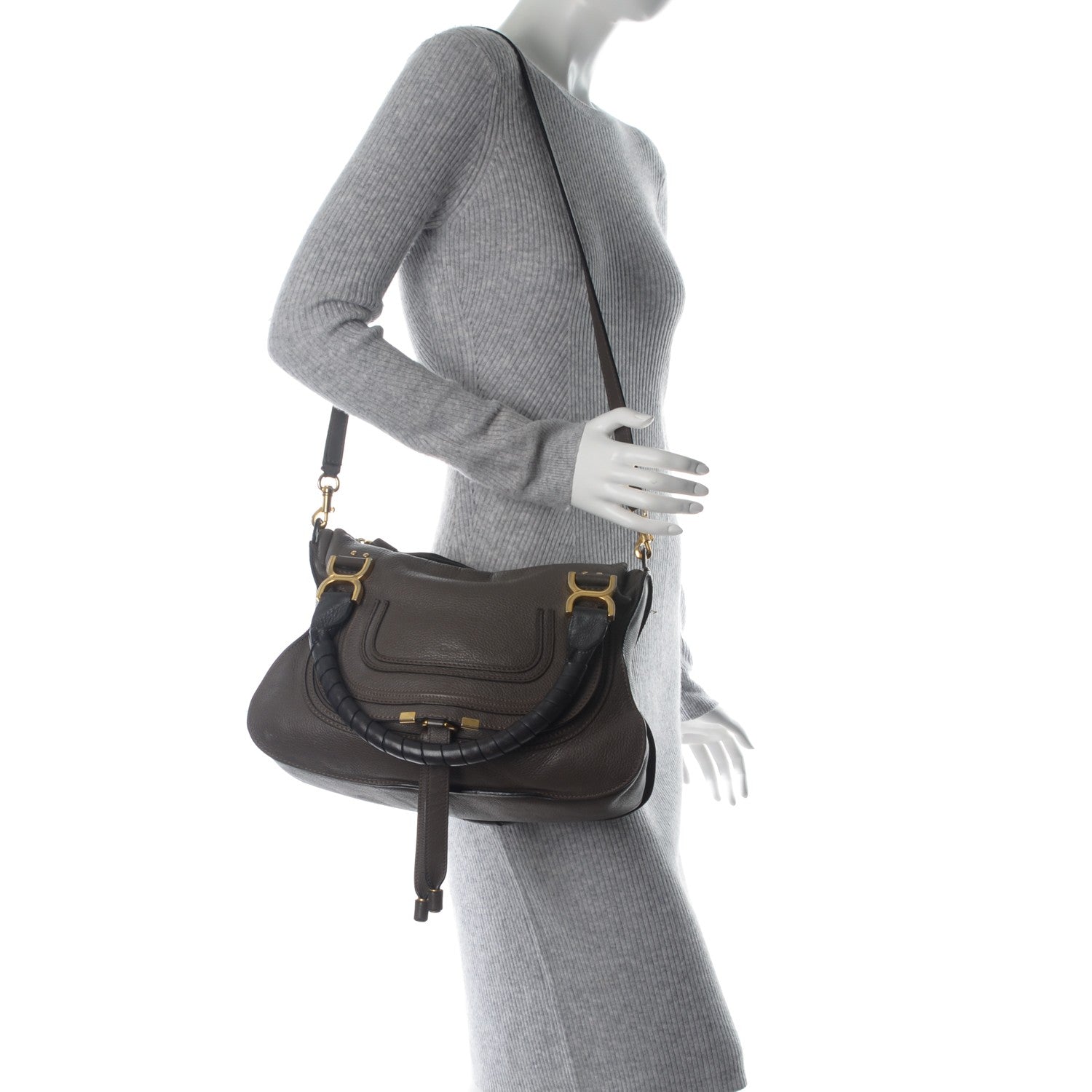 Chloe Calfskin Small Marcie Satchel Ash 2 of 9