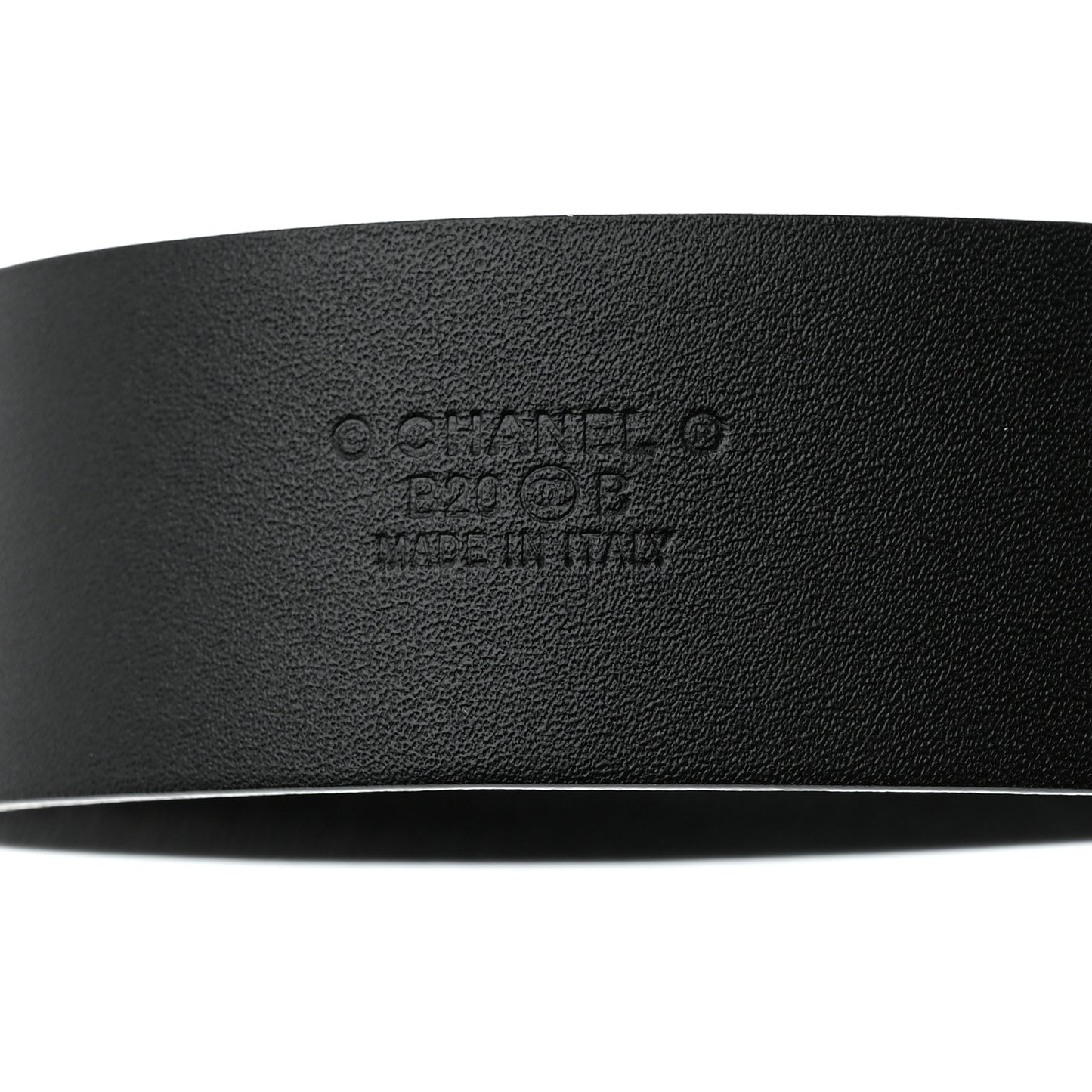 Calfskin Pearl Crystal CC Belt 80 32 Black