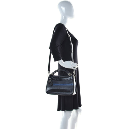 Christian Dior Grained Calfskin Stripe Dune Flap Black 3 of 13