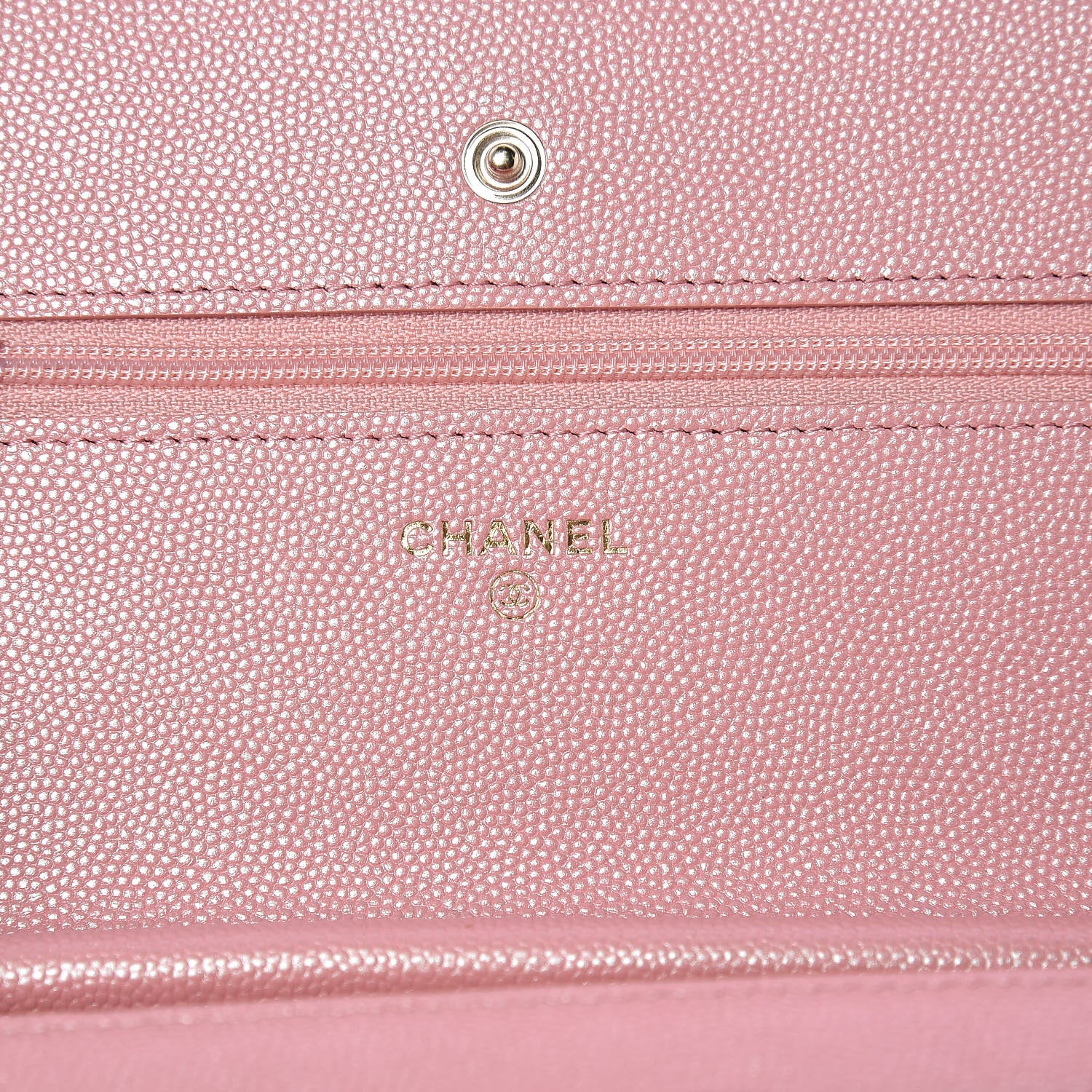 Chanel Iridescent Caviar Quilted Wallet on Chain WOC Rose Pink 6 of 9