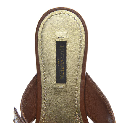 Louis Vuitton Calfskin Thong Sandal 37 Brown Gold 6 of 10