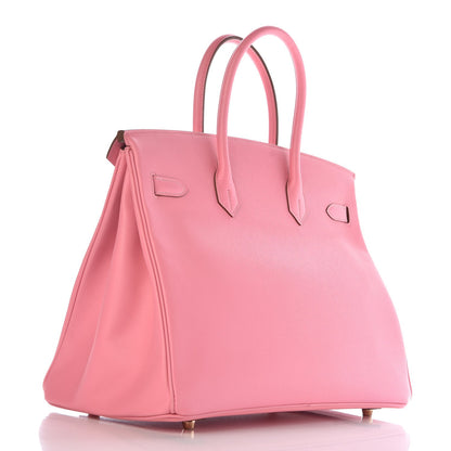 Hermes Epsom Horseshoe Birkin 35 Rose Confetti Gris Perle 3 of 34