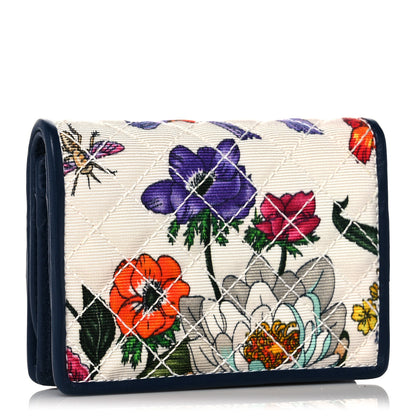 Gucci Canvas Flora Floral Trapuntata Zumi Card Case Wallet Great White Multicolor Blue Agata 3 of 8