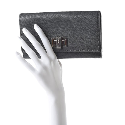 Fendi Cuoio Romano Selleria Peekaboo Continental Wallet Asfalto 4 of 22