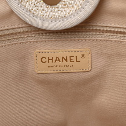 Chanel Lurex Boucle Medium Deauville Tote White 6 of 11