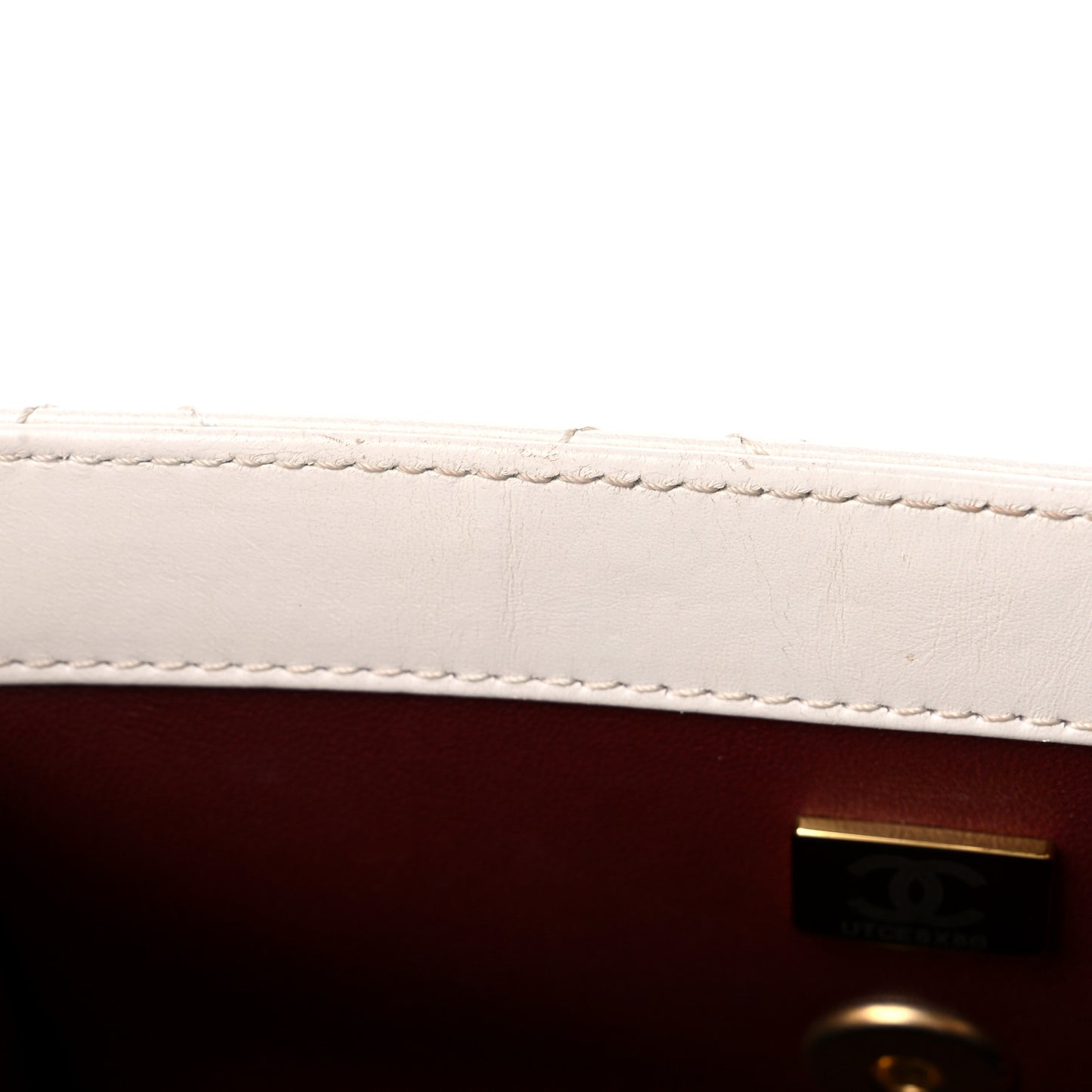 Calfskin Quilted Mini Perfect Fit Flap White