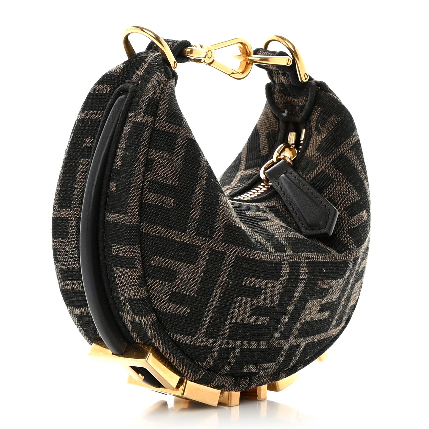 Fabric Jacquard FF 1974 Nano Fendigraphy Hobo Charm Tobacco Moro