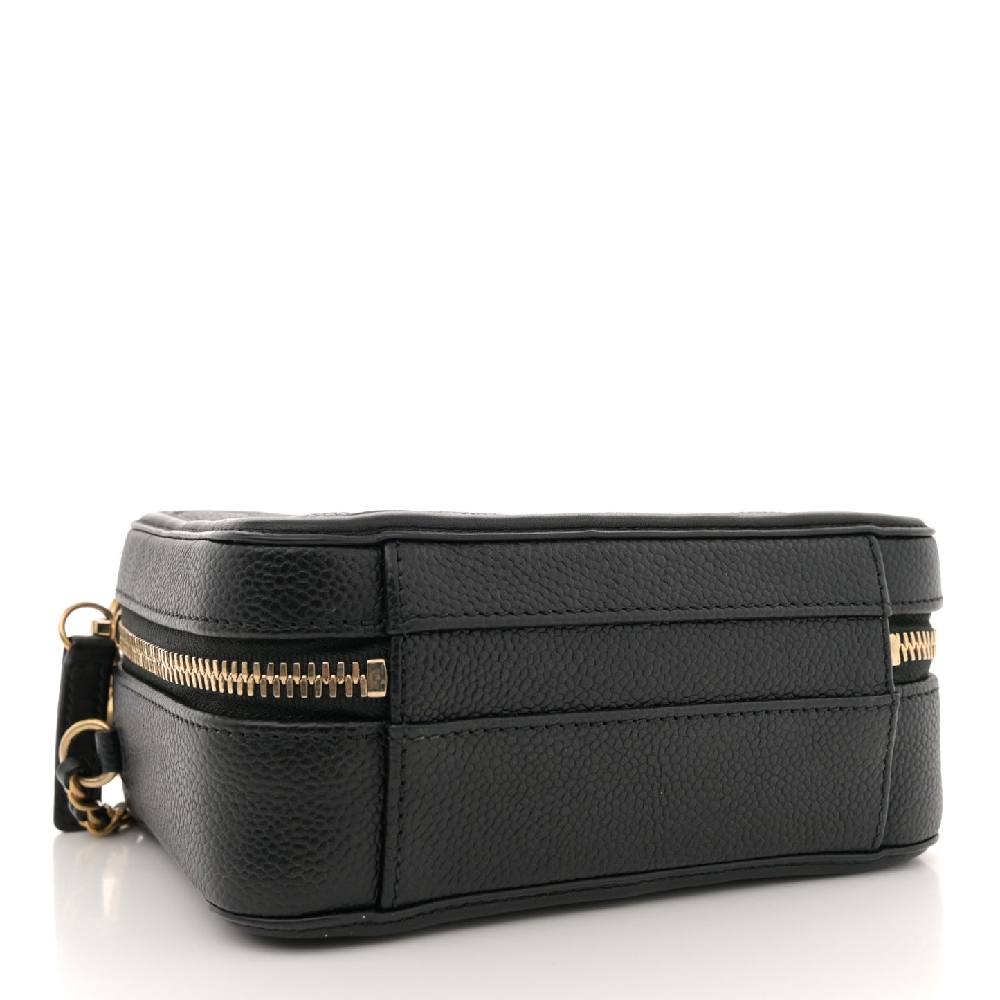 Caviar Quilted Small CC Filigree Vanity Case Black