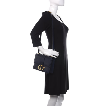 Christian Dior Shiny Crinkled Lambskin 30 Montaigne Flap Bag Indigo 2 of 13