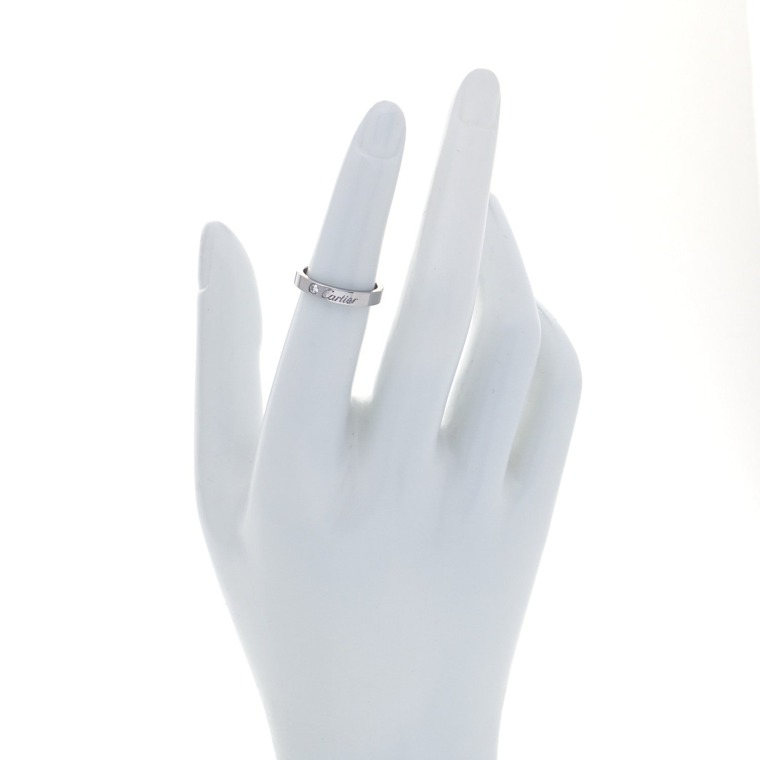 Cartier Platinum Diamond 3mm C De Cartier Wedding Band Ring 50 5.25 3 of 4