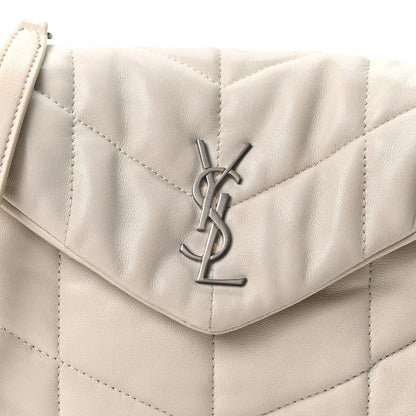 Saint Laurent Lambskin Quilted Toy Loulou Puffer Monogram Chain Satchel Crema Soft 8 of 10