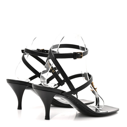 Saint Laurent Calfskin Cassandra 60 Sandals 37 Black 5 of 10