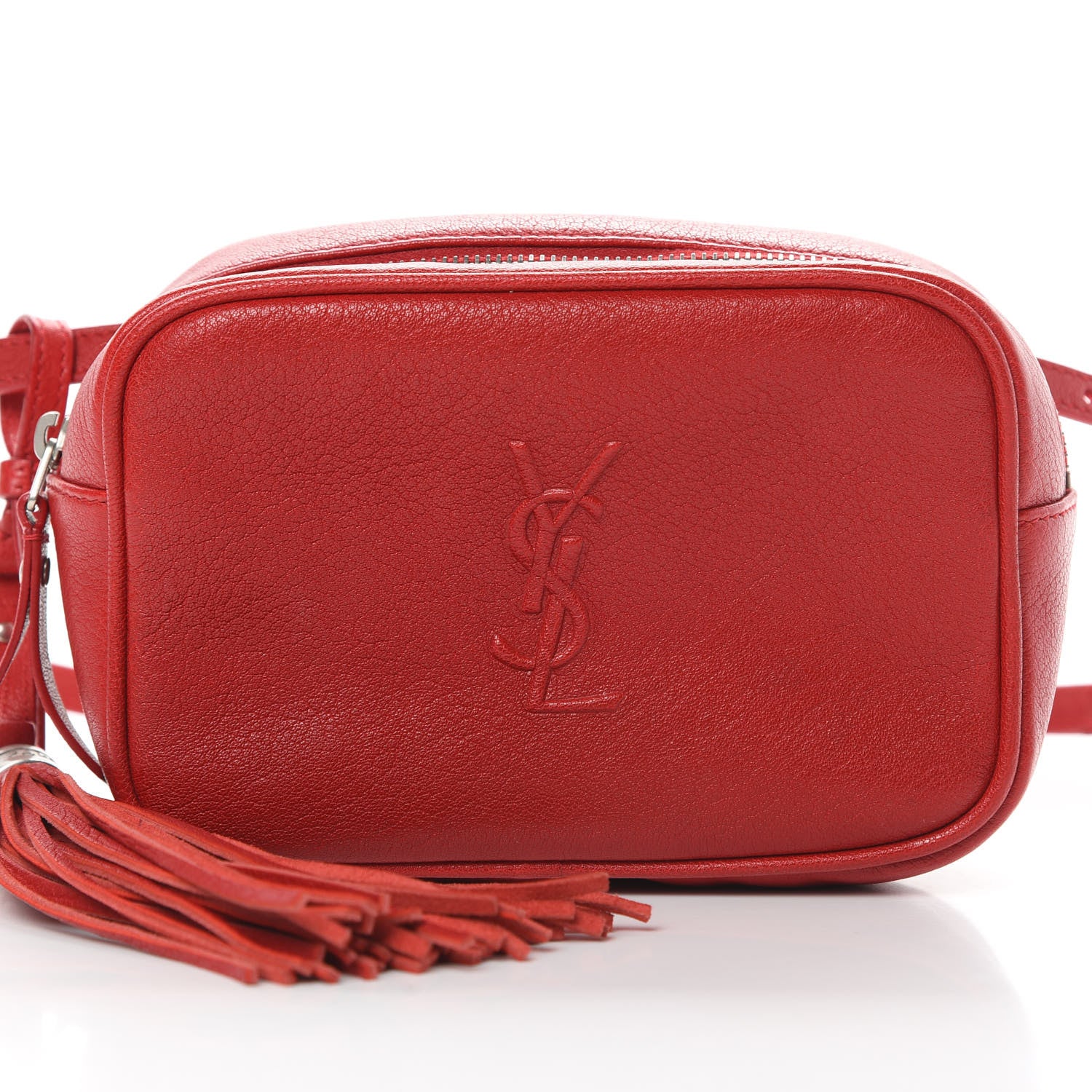 Saint Laurent Lambskin Monogram Lou Belt Bag Red 8 of 11