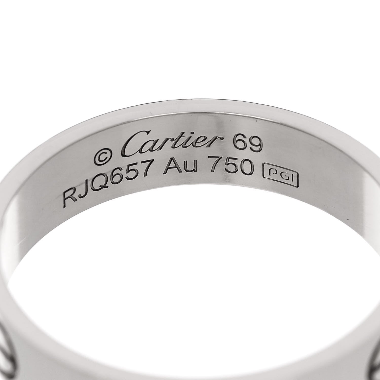 Cartier 18K White Gold 5.5mm LOVE Ring 69 12.5 4 of 5