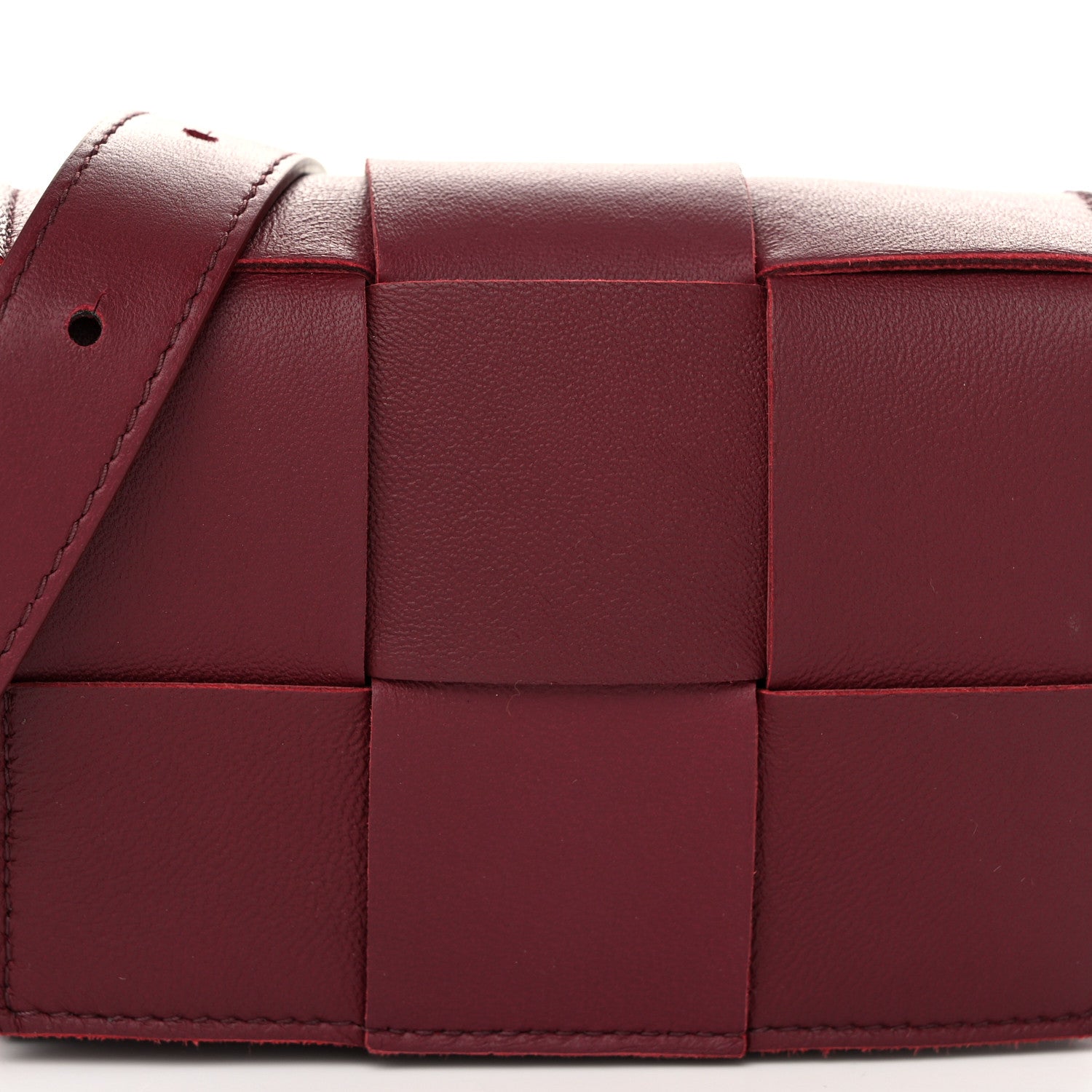 Bottega Veneta Lambskin Maxi Intrecciato Extra Mini Cassette Crossbody Bag Barolo 7 of 9