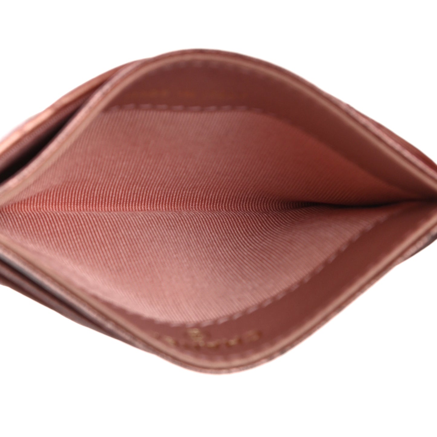 Metallic Caviar Quilted Reissue Card Holder Rose Gold