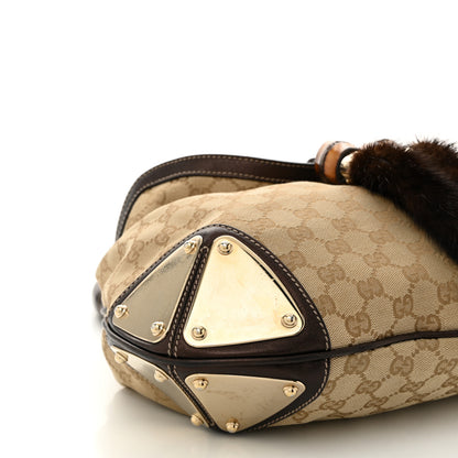 Gucci Monogram Mink Indy Small Top Handle Bag Metallic 9 of 10
