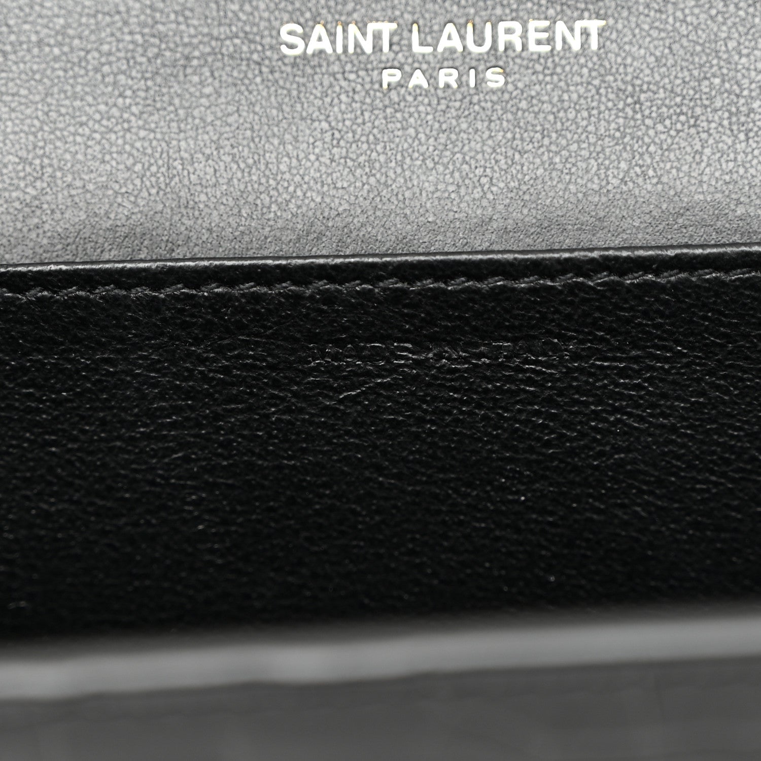 Saint Laurent Calfskin Crocodile Embossed Monogram Uptown Chain Wallet Black 7 of 12
