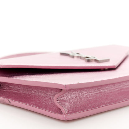 Saint Laurent Metallic Calfskin Monogram Envelope Chain Wallet New Azalea 8 of 10