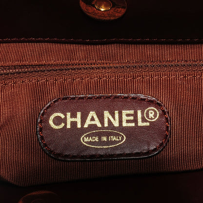 Chanel Woven Straw Raffia Wooden Handle Bag Brown 6 of 8