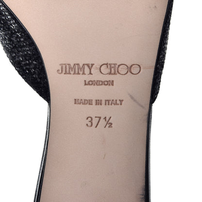 Jimmy Choo Glitter Mule Pumps 37.5 Black 6 of 7