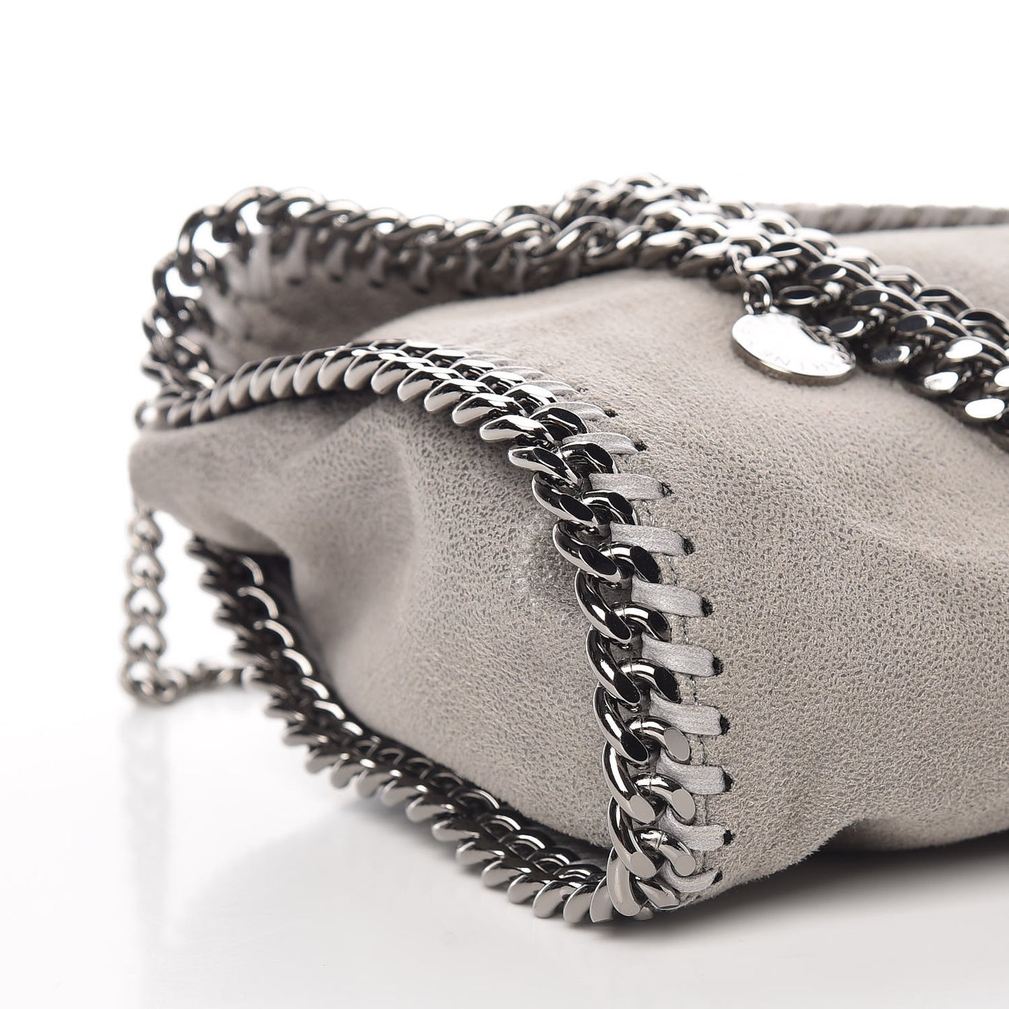 Shaggy Deer Mini Falabella Fold Over Tote Light Grey