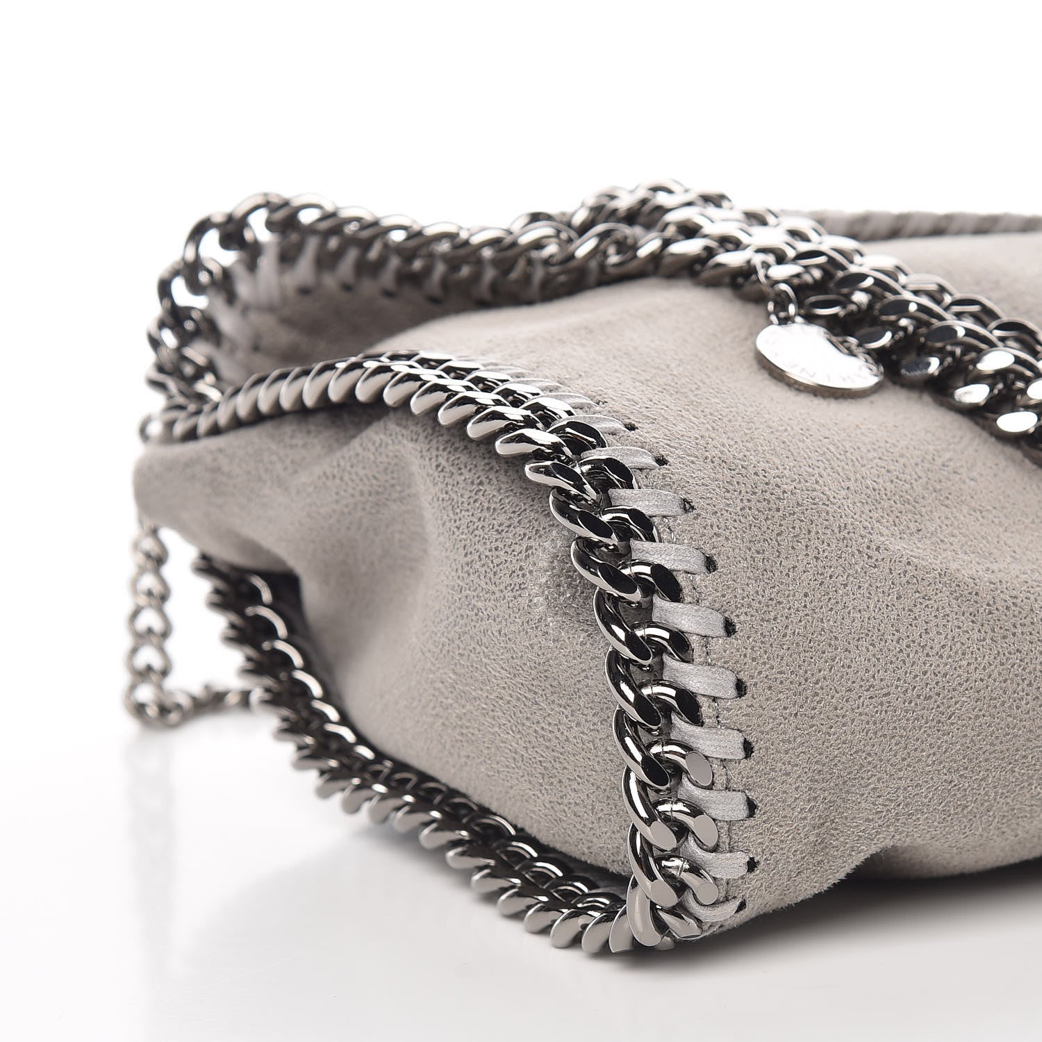 Stella McCartney Shaggy Deer Mini Falabella Fold Over Tote Light Grey 9 of 10