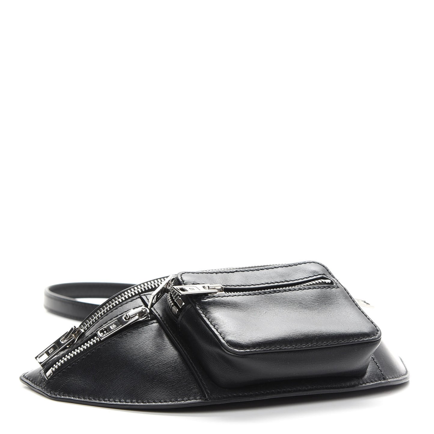 Calfskin Mini Attica Top Handle Belt Bag Black