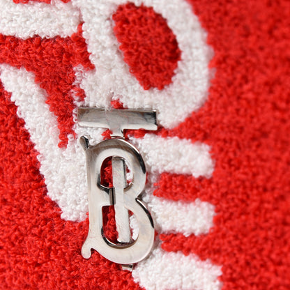 Burberry Cotton Terry Cloth Small Love Lola Bag Red White 5 of 5