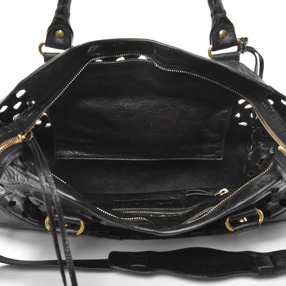 Balenciaga Agneau Classic Hardware Perforated Dot City Black 6 of 11