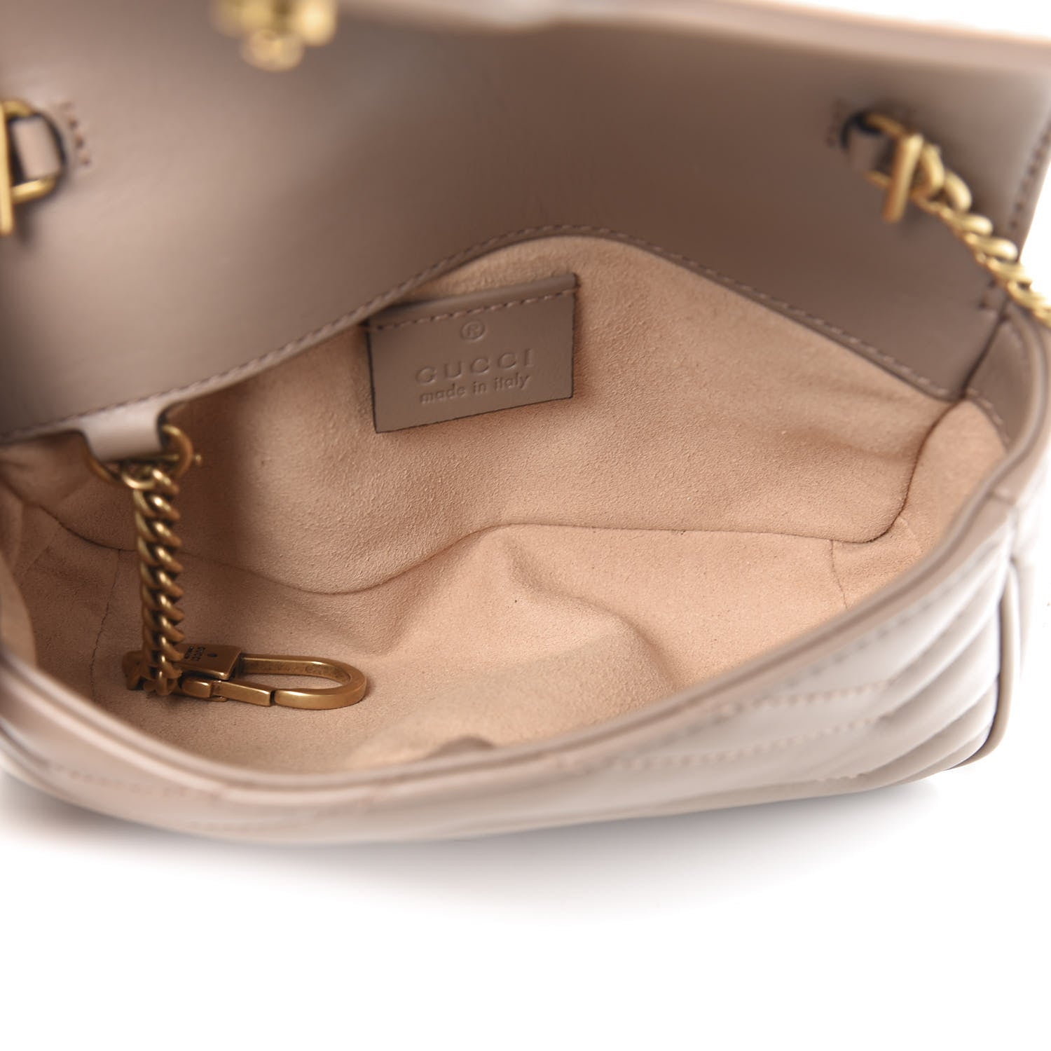 Gucci Calfskin Matelasse Super Mini GG Marmont Shoulder Bag Porcelain Rose 4 of 10