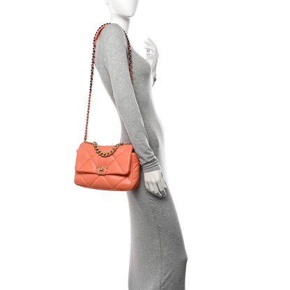 Chanel Lambskin Quilted Medium Chanel 19 Flap Orange 2 of 13
