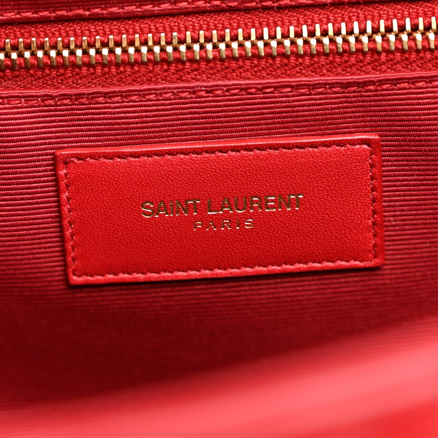 Smooth Calfskin Matelasse Chevron Large Monogram Satchel Red