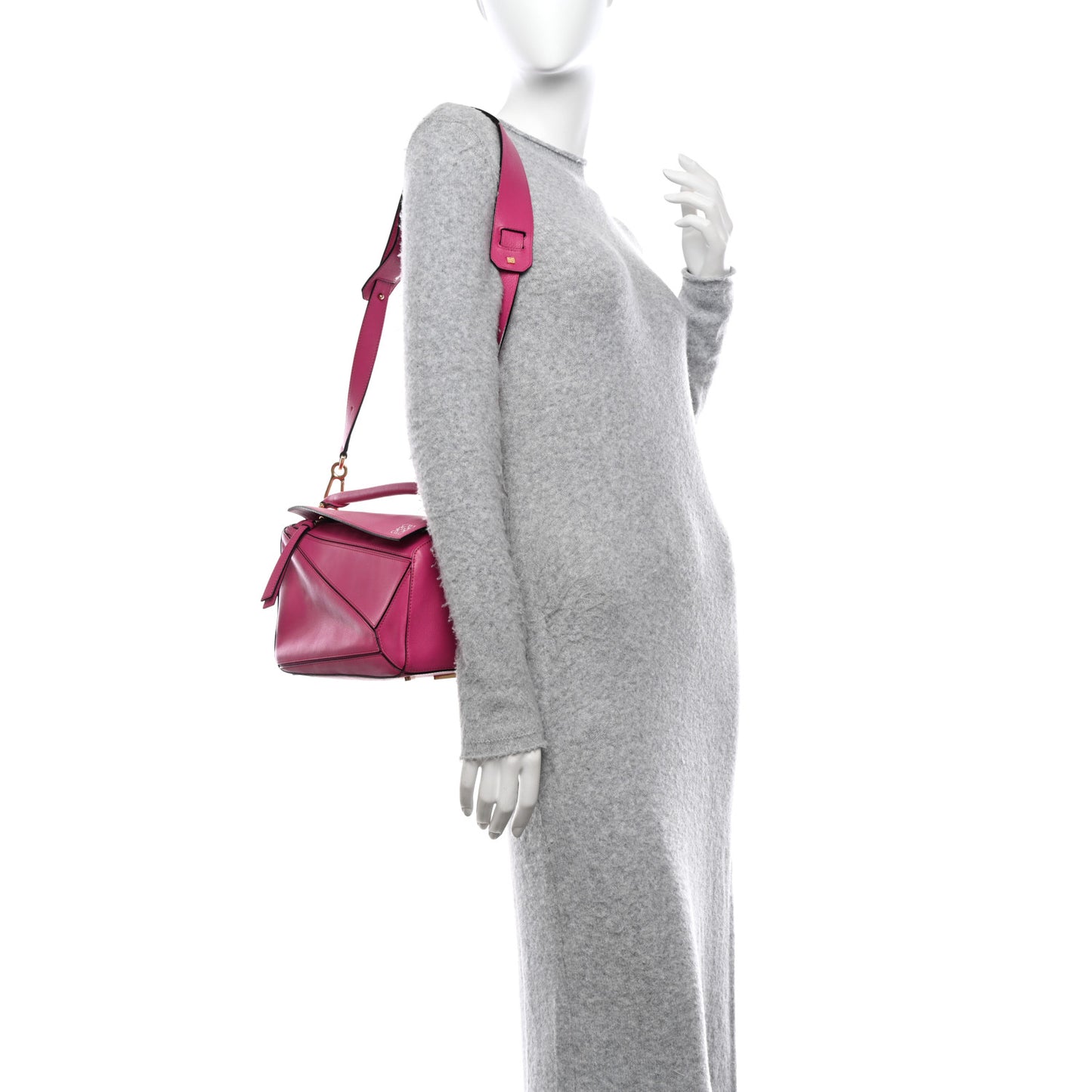 Calfskin Small Puzzle Bag Fuchsia