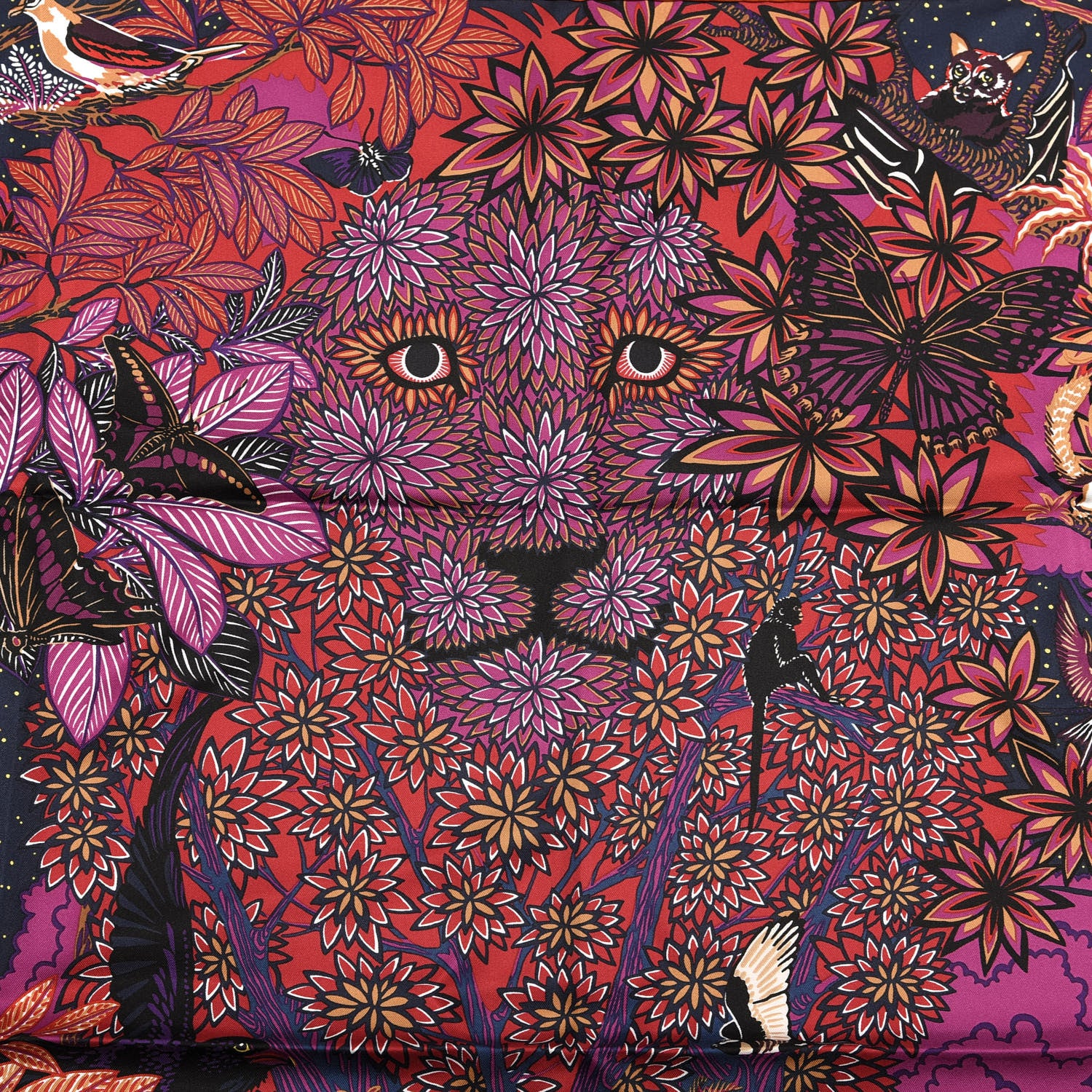 Hermes Silk Wild Singapore Scarf 90 Rouge Violet Beige 2 of 3