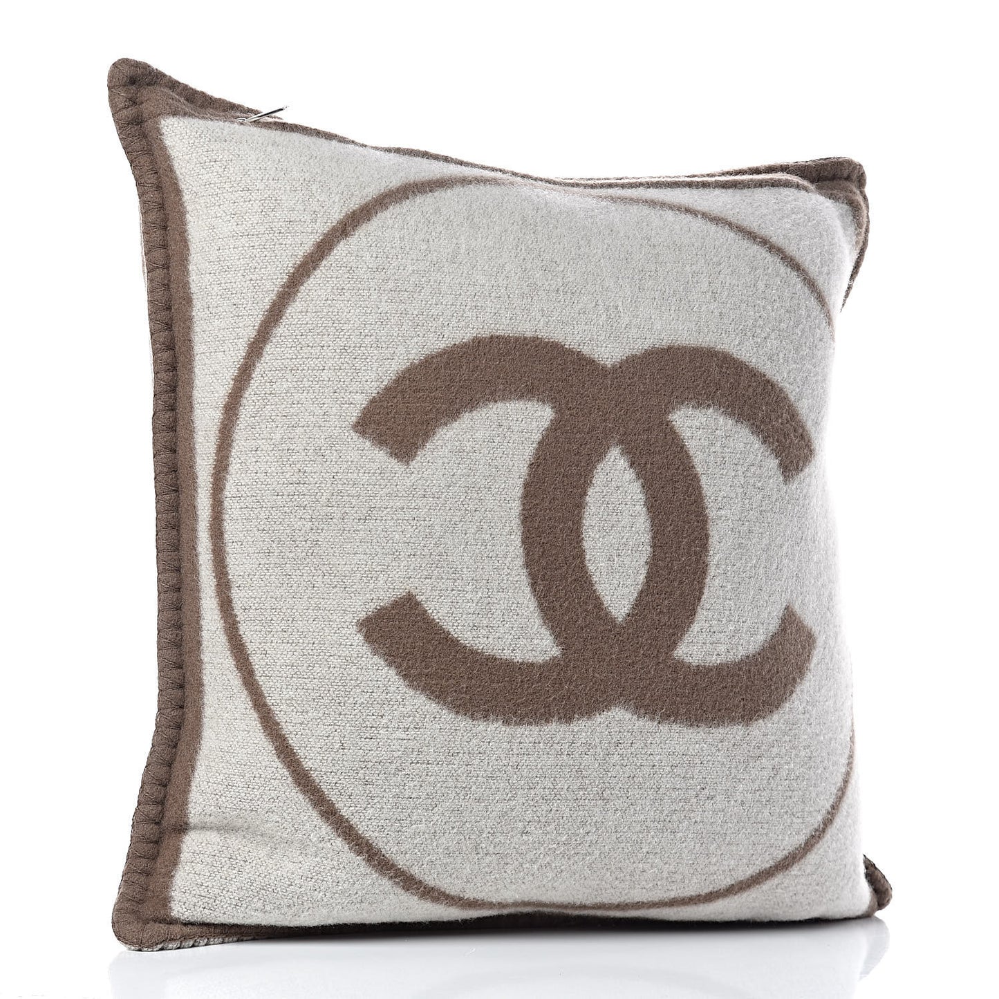 Merino Wool Cashmere CC Pillow Dark Beige Light Beige
