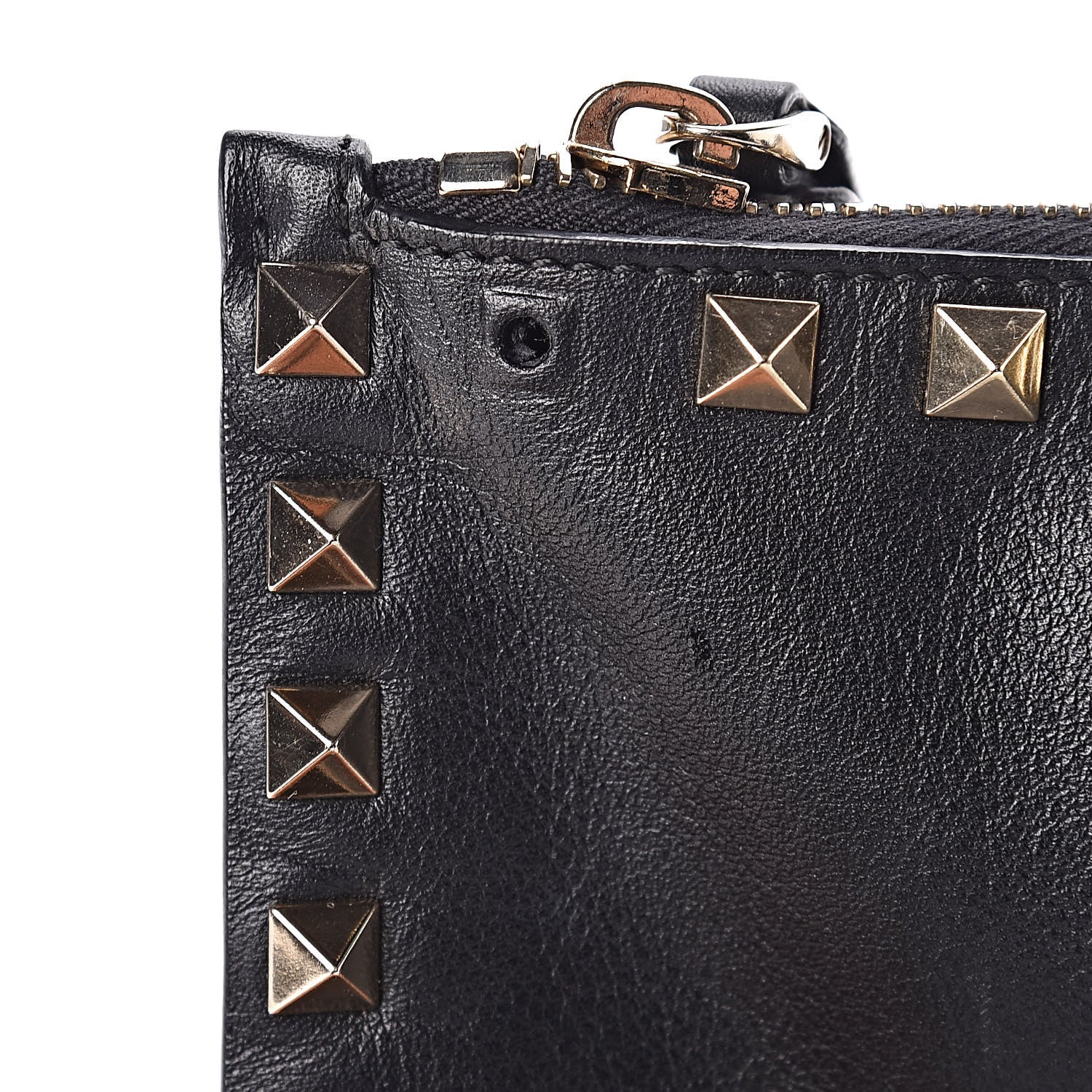 Valentino Garavani Vitello Large Rockstud Zip Pouch Black 7 of 7