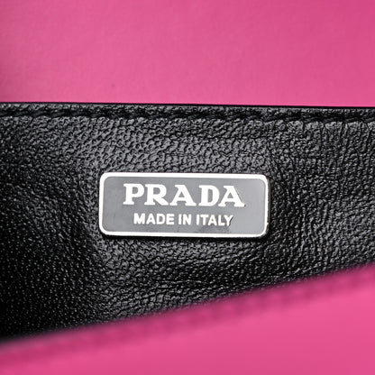 Prada City Calf Saffiano Studded Cahier Bag Fuxia Black 6 of 10