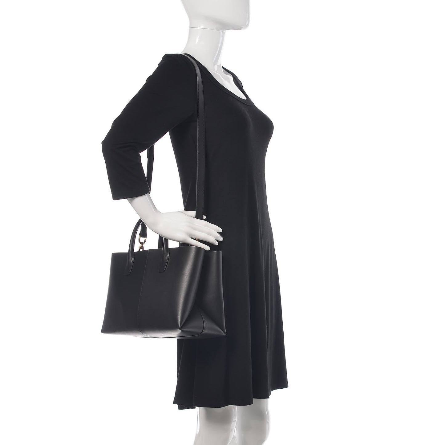 Calfskin Mini Folded Bag Black Flamma